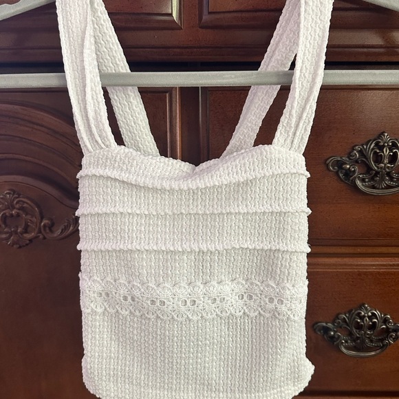 Cute white summer crop top. Never worn. XS - Picture 1 of 7